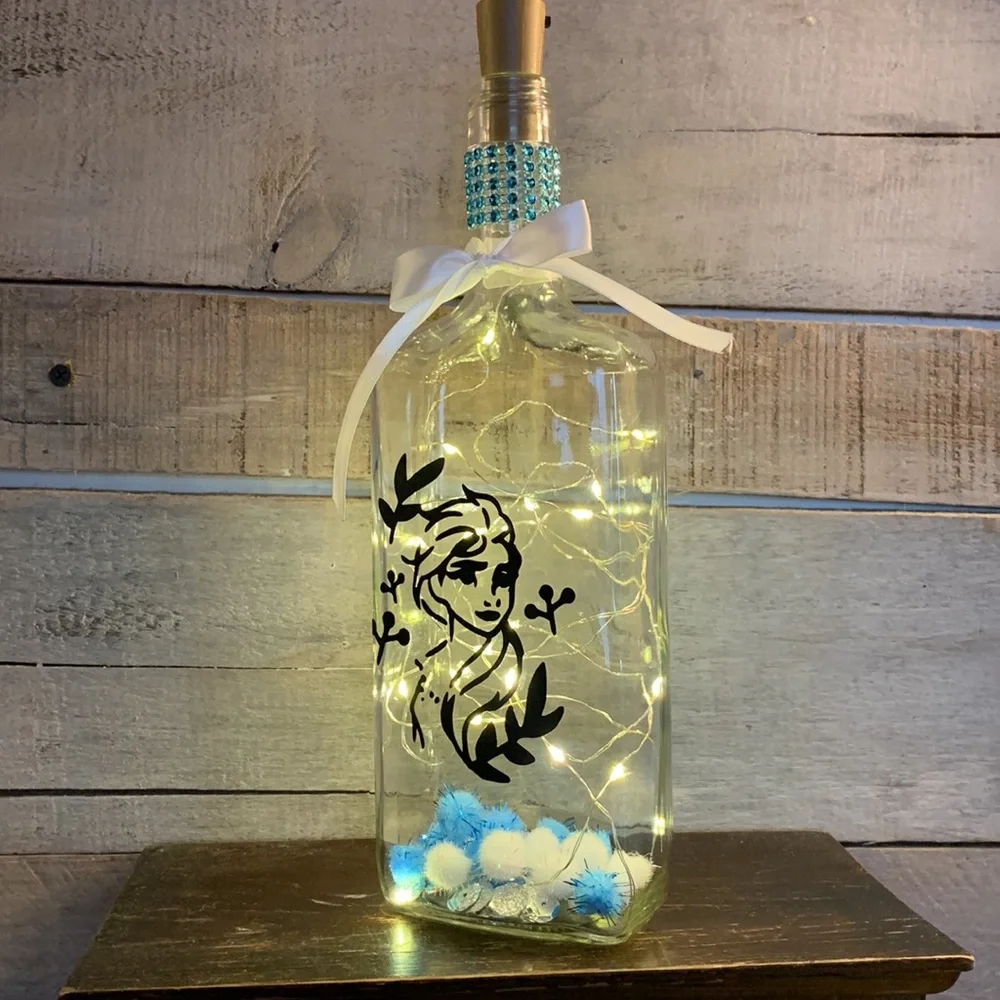 Elsa character bottle lantern